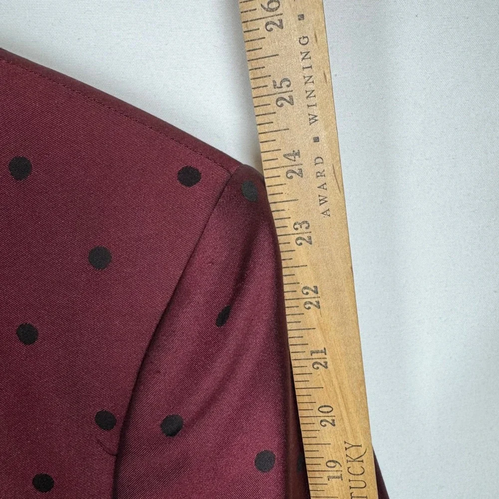 Vinci Mens Burgundy Polka Dot Blazer‎ Jacket Designed in Italy Size 38S